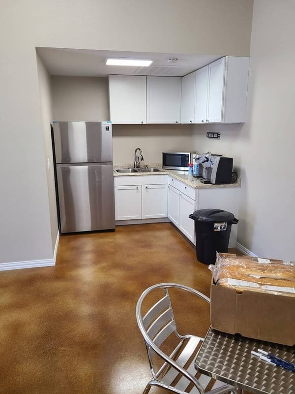Coffee Bar and Fridge at Eagle Resorts RV Park